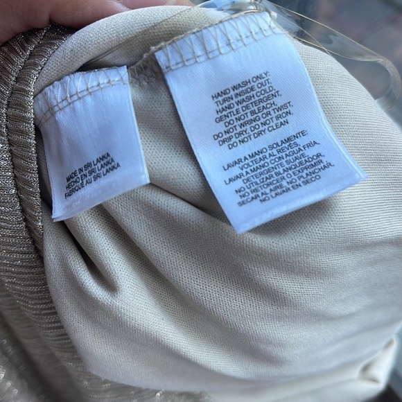 Anne Klein Bella Crinkled Gold Dress Size 12 - Picture 10 of 10